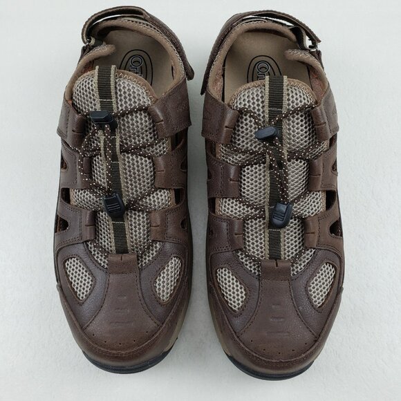 Orthofeet 593 Alpine Leather Sandal Mens 13 EE Wide Brown Orthotic Adjustable - Picture 4 of 12